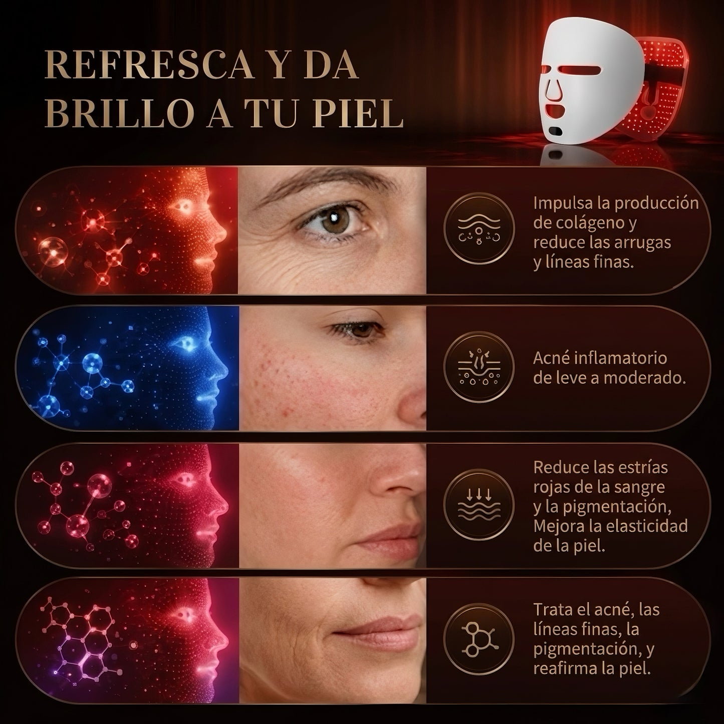 Máscara LED de Fototerapia Zylvoria